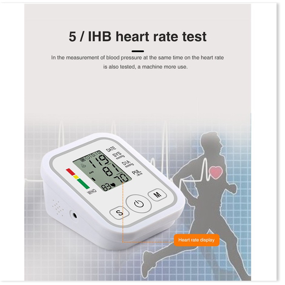 Máy đo huyết áp SALE ️ Dụng đo huyết áp Arm Style, máy đo nhịp tim và huyết áp tiện lợi giúp bảo vệ sức khỏe 2435