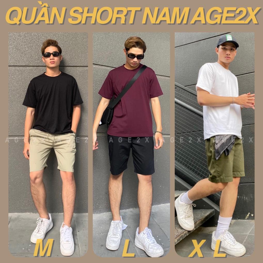 Quần short Nam AGE2X Phiên bản LƯNG THUN toàn phần, không cần dây kéo hay nút cúc, chất kaki 83% cotton, hàng VNXK ⚡