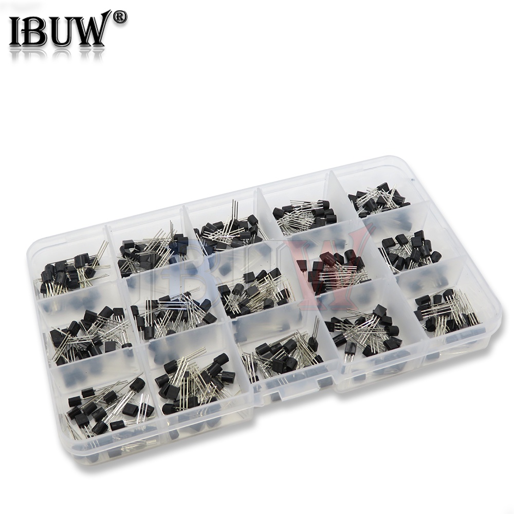 Bộ 300 Món Phụ Kiện Cho 2N2222 S9012 S9013 S9014 S8050 S8550 2N3904 2N3906 2N5401 2N5551 A42 A92 A1015 C1815 13001 15Value