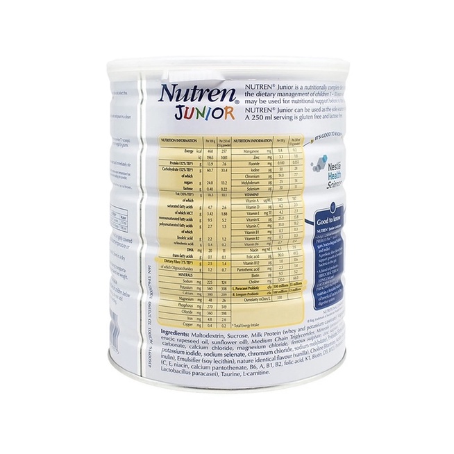 Sữa bột Nutren Junior 800g cho bé 1-10 tuổi