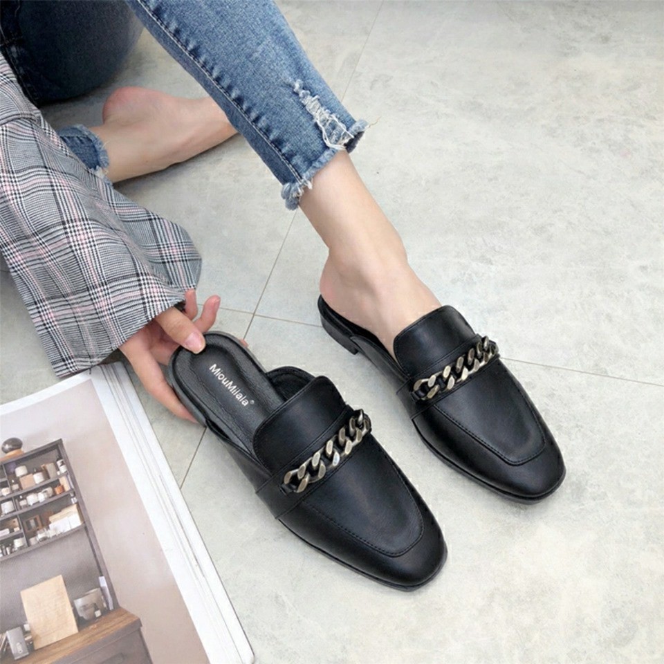 Giày sục da xích cao cấp  Andu Store Sục bệt nữ