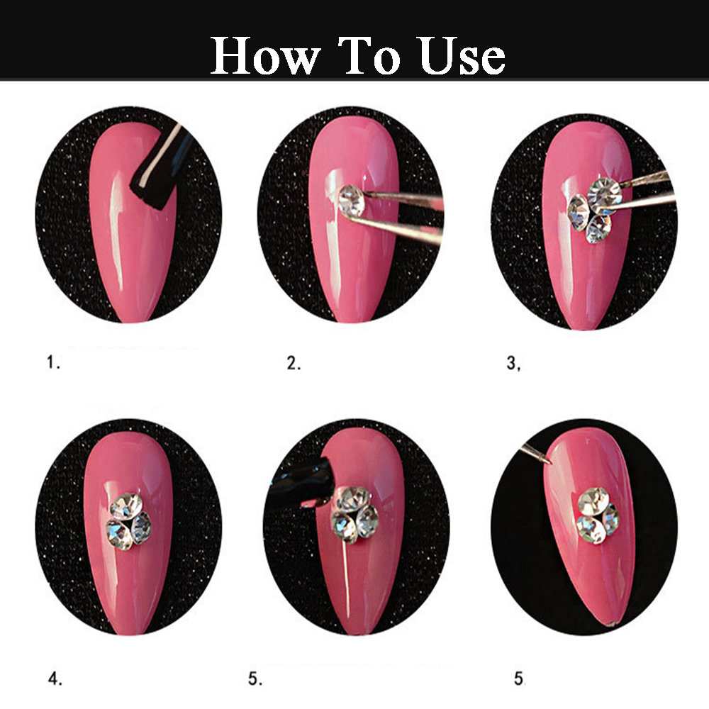 [Hàng mới về] Hộp hạt đá trang trí móng tay nghệ thuật 3D bất đối xứng thời trang