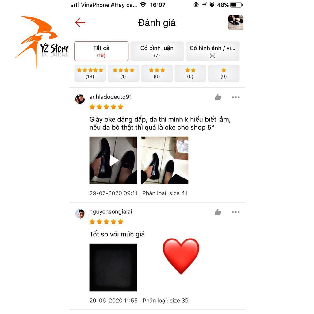 Giày tây công sở nam da bò nguyên miếng chuẩn 100% chuông vân đen cao cấp