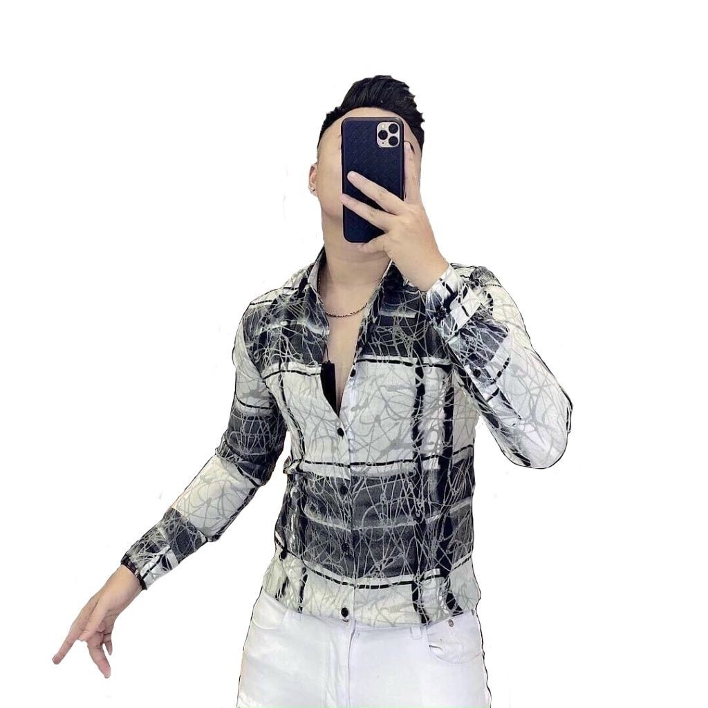 Áo Sơ Mi Nam Tay Dài đẹp hàn quốc DR368XM Sọc Caro Vuông Đen DRMT ( Siêu Rẻ)