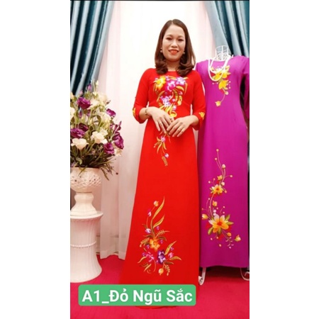 ÁO DÀI THÊU HOA - VẢI LỤA TẰM CAO CẤP