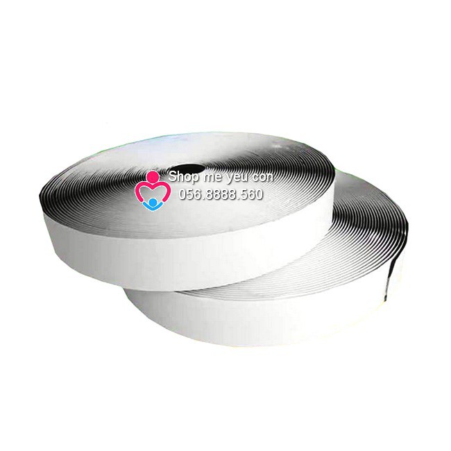 Cuộn nguyên 25m Veclro dán xé/ băng dính gai bản 2cm KHÔNG KEO VÀ CÓ KEO DÁN