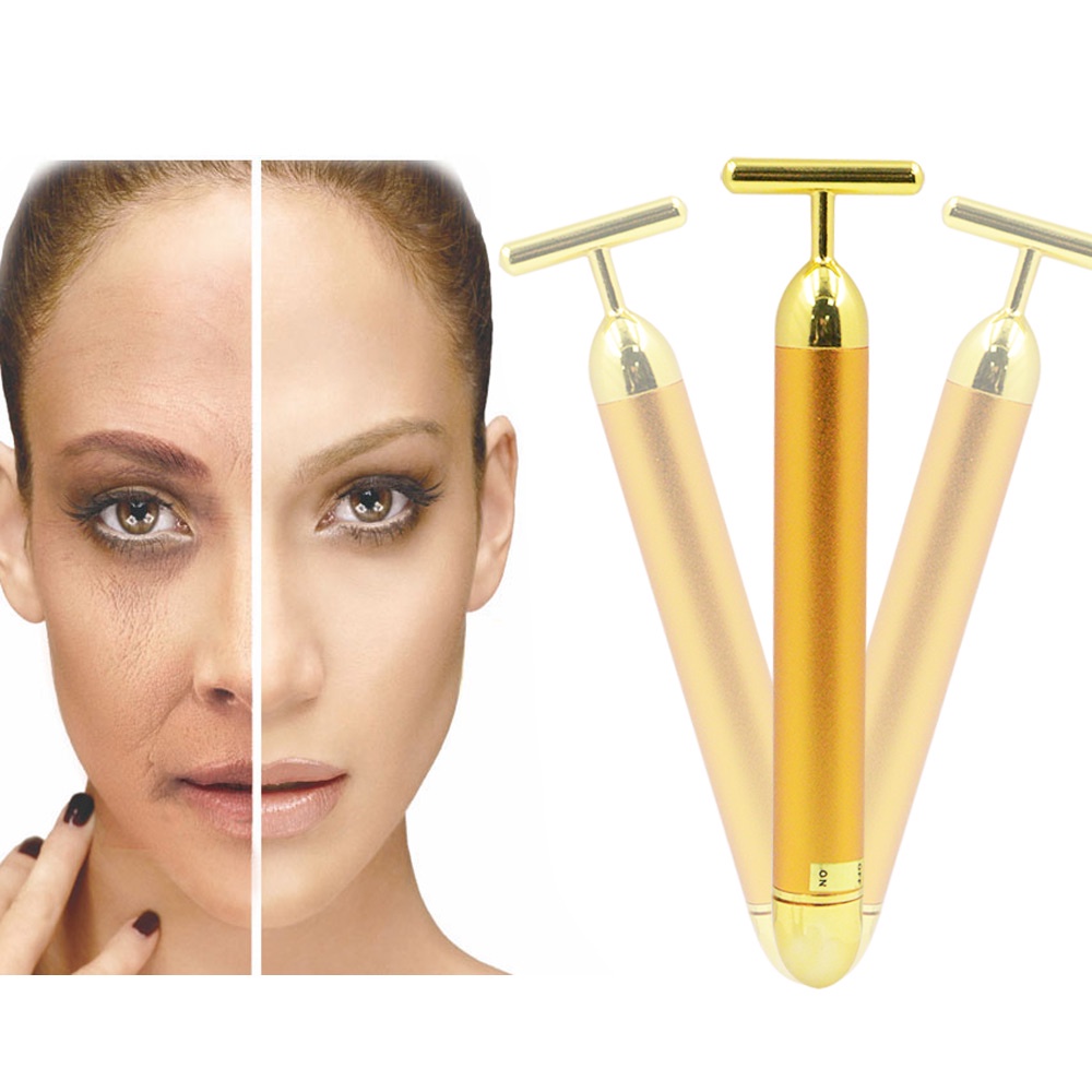 Cây lăn mát xa mặt Salorie SY-102 xi mạ vàng 24K giúp giảm nếp nhăn