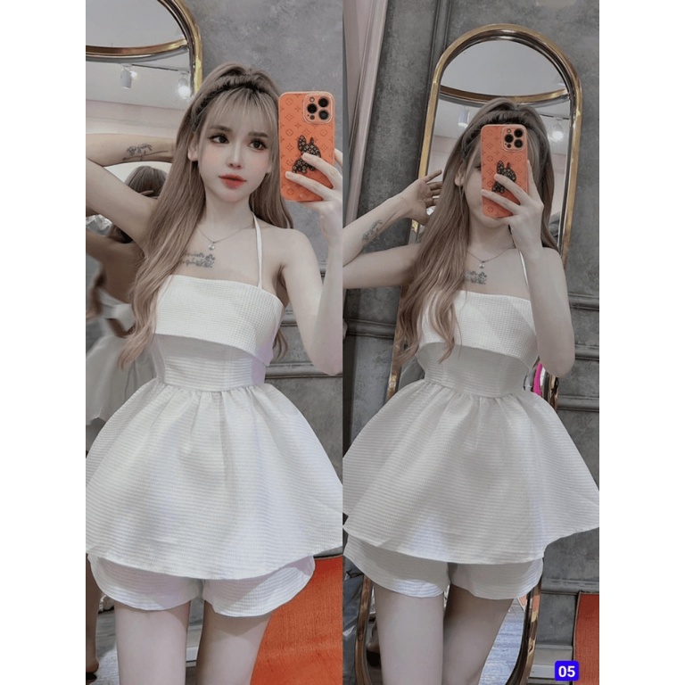 [ HOT ] ĐẦM BÚP BÊ, 2 DÂY, CHẤT LIỆU XỐP TỔ ÔNG THOÁNG MÁT/DỄ CHỊU MẶC CỰC XINH UP shop valentina