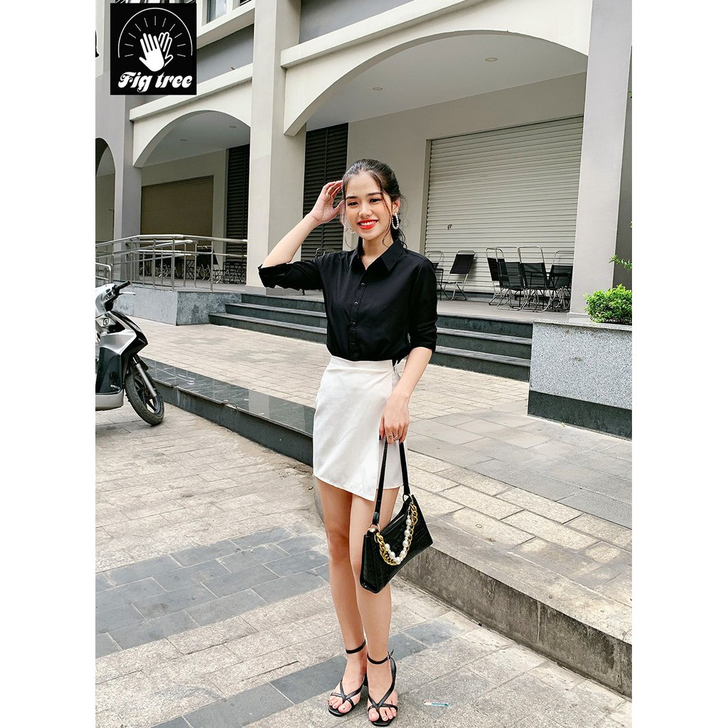 Áo Sơ Mi Nữ FIG TREE Màu Đen Huyền Bí