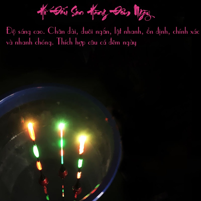 Phao Hố Đấu Ngày Đêm Cao Cấp. Phao Câu Cá Hố Đấu Tăm To, Đèn Sáng. Độ Nhạy Cao {Tặng Kèm Pin}
