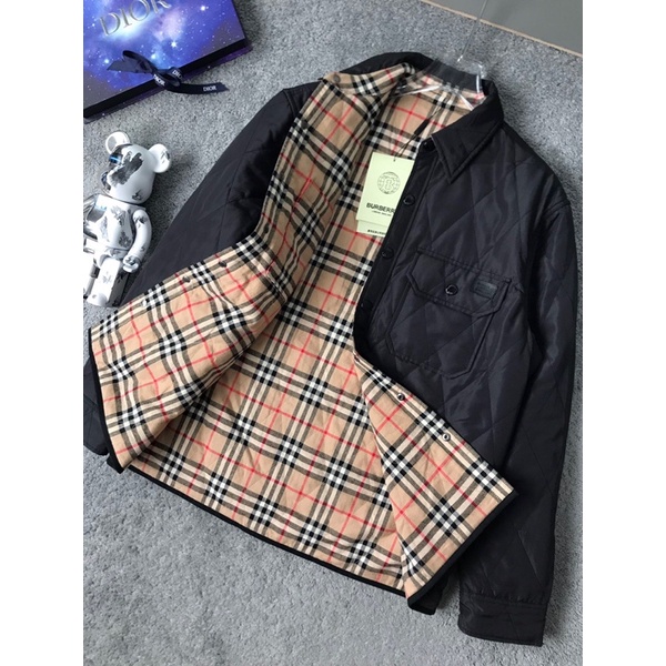 Áo khoác mùa đông cho nam vân hình thoi thương hiệu thời trang cao cấp Burberry BBR