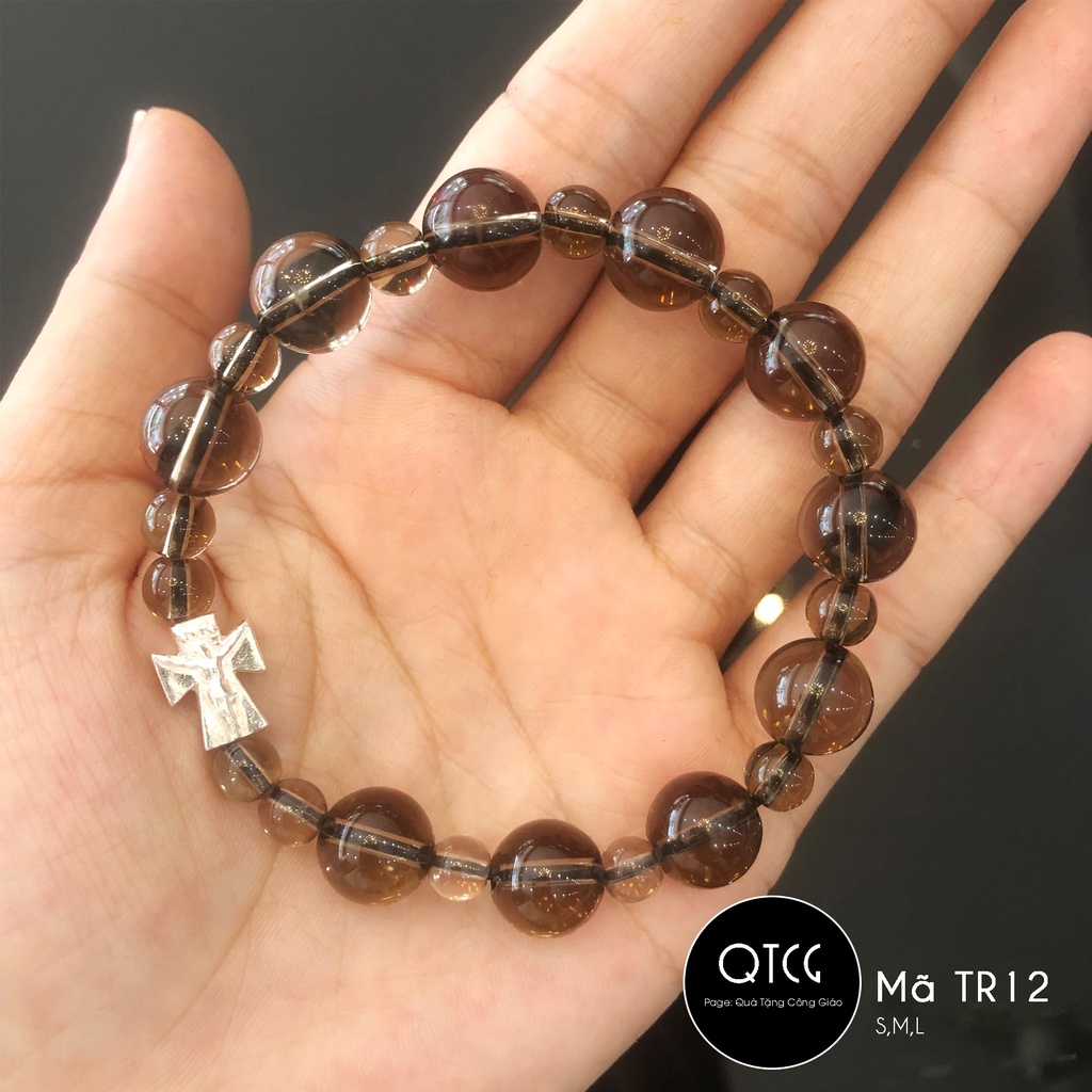 Vòng Mân Côi - Tràng Hạt Đá - Mẫu TR12 cho nam nữ - Quà tặng Công Giáo tinh tế, ý nghĩa