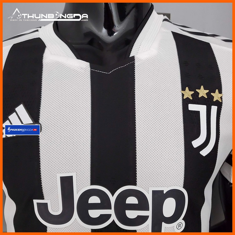 Áo Juventus sọc trắng đen sân nhà 2021/2022, 2021/22 bản PLAYER Body Slim Fit cao cấp