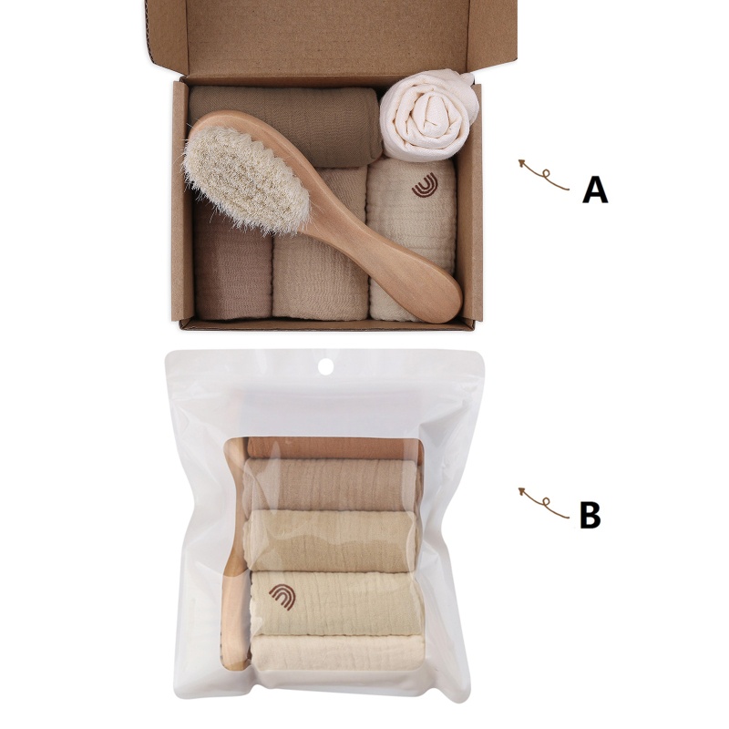 Set 5 Khăn Cotton Vuông Lau Mặt Cho Bé Sơ Sinh