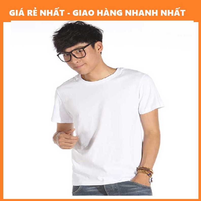 Áo Thun Nam Trắng Trơn vải mỏng, bao mát mẻ khi ngủ