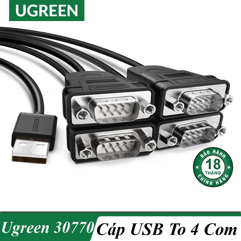 Cáp USB to 4 RS232 ( USB to 4 Com) chính hãng Ugreen 30770