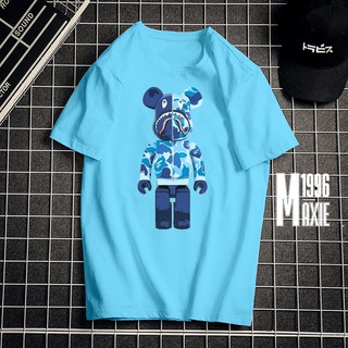 Áo Thun Tay Ngắn Cổ Tròn Màu Xanh Mẫu Be@rbrick và Kaws - Maxie 1996 Local Brand