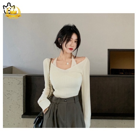 Áo len dài tay trễ vai dáng ôm thời trang quyến rũ cho nữ JP6 HB