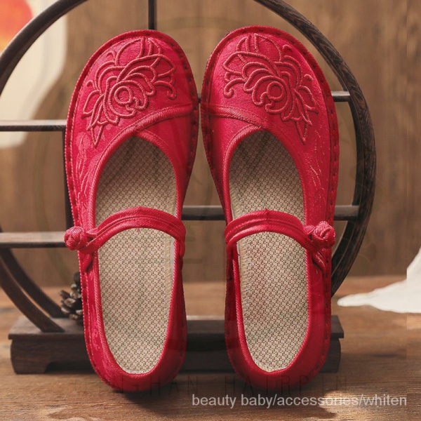 Giày búp bê thêu họa tiết phong cách cổ điển thời trang mùa hè cho nữ