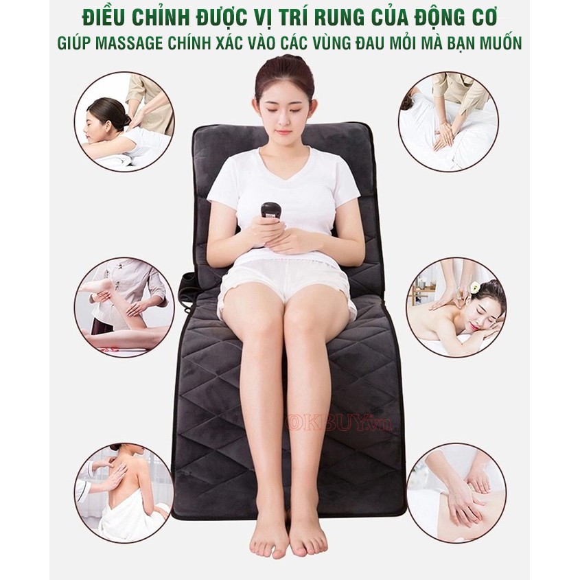 [Chính Hãng NIKIO] Nệm Massage Toàn Thân Hồng Ngoại Có Gối Mát Xa Cổ Nikio NK-151 - Được Nhiều Người Mua Nhất Shop