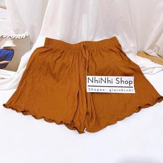 Quần short thun xòe trơn cạp chun, Quần ngủ vải cotton mịn mát co giãn QS0755 - NhiNhi Shop