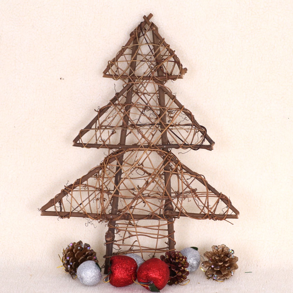 Ngôi sao, cây thông bằng cây mây khô tự nhiên, phụ kiện trang trí noen Yenyen Handmade