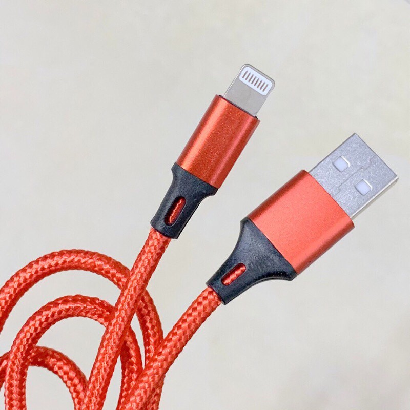 CÁP SẠC IPHONE, SAMSSUNG, OPPO BỌC DÙ QUAKER DÀI 1M.