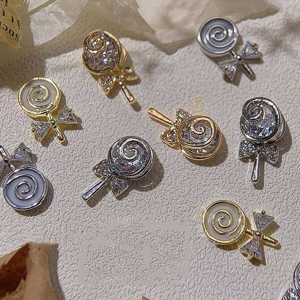 Móng Tay Giả Hình Kẹo Mút Dễ Thương|Phụ Kiện Trang Trí Móng Tay Hình Kẹo Mút Lấp Lánh DIY