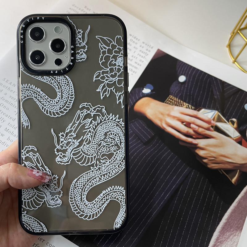 Ốp điện thoại mềm trong suốt chống sốc in họa tiết rồng cho iPhone 12 11 Pro MAX 6s 7 8 Plus XS MAX XR X SE