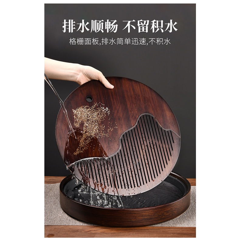 Khay uống trà tre hình tròn cao cấp