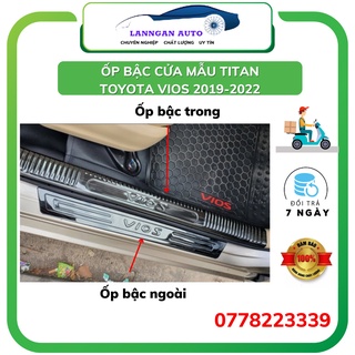 Ốp bậc cửa xe toyota vios 2014 -2023, nẹp bước chân xe toyota vios, chất liệu titan cao cấp