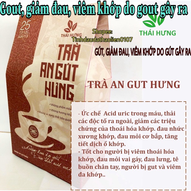 Trà an gút hưng Thái Hưng giảm cơn đau do gút, trà thảo dược thiên nhiên cho người bị gout