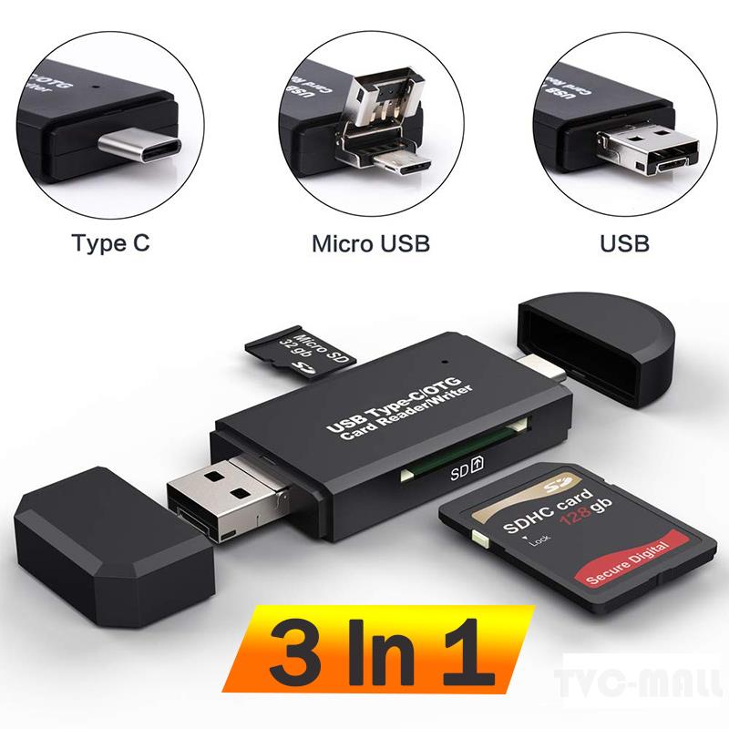 Đầu Đọc Thẻ Nhớ Otg Micro Sd Cổng Usb Type-C