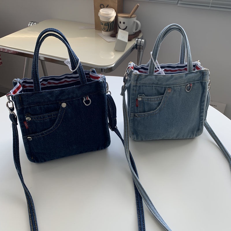 Túi xách vải denim phong cách Hàn Quốc trẻ trung thời trang cho nữ