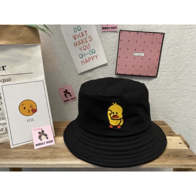 Nón Bucket 2 Mặt Thêu Icon Cute Chất Kaki
