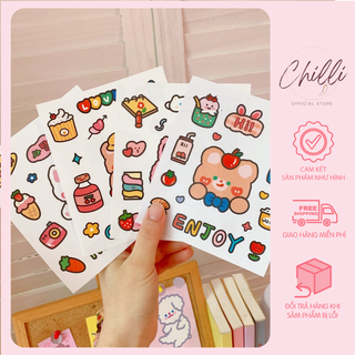 Sticker dễ thương, hình dán cute thỏ gấu P503