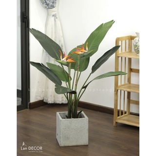 💥 Cây giả - Cây thiên điểu, chuối hoa trang trí nhà, văn phòng, tiểu cảnh LanDecor - LC3018-1