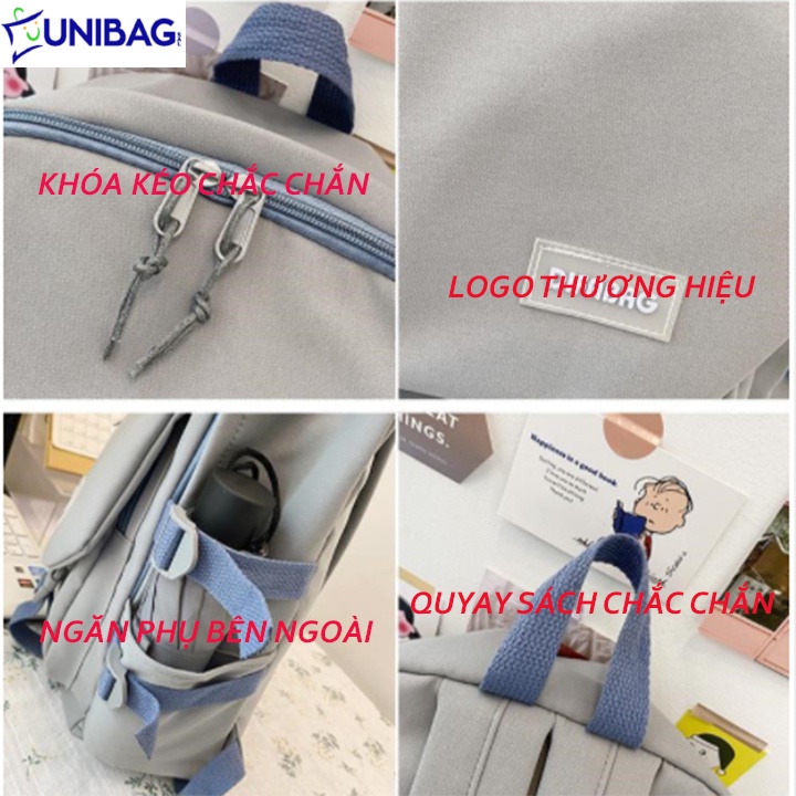 {Tặng kèm sticke}Balo Đi Học Đi Chơi Nam Nữ UNIBAG Hàn Quốc Nhiều Ngăn Tiện Dụng cute dễ thương hót nhất hiện nay BL 608