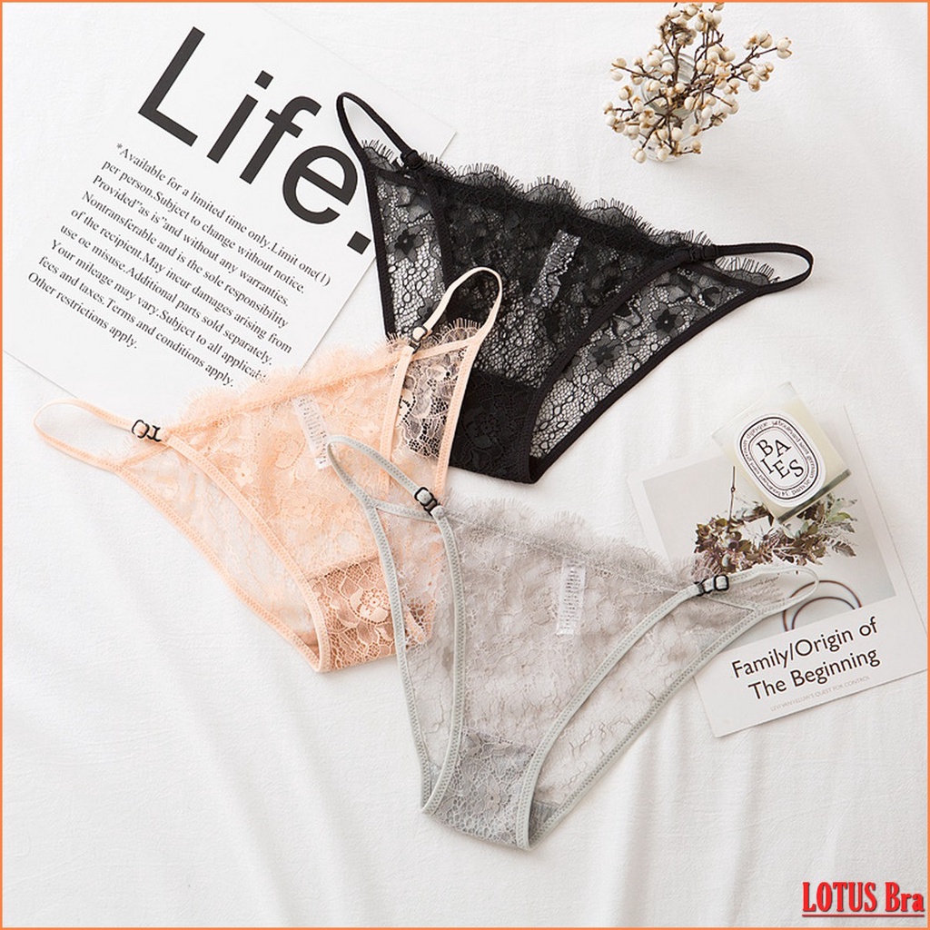 Quần lót ren nữ Bikini dây sườn có thể điều chỉnh, dáng ôm nửa mông NuciFera_QLN11