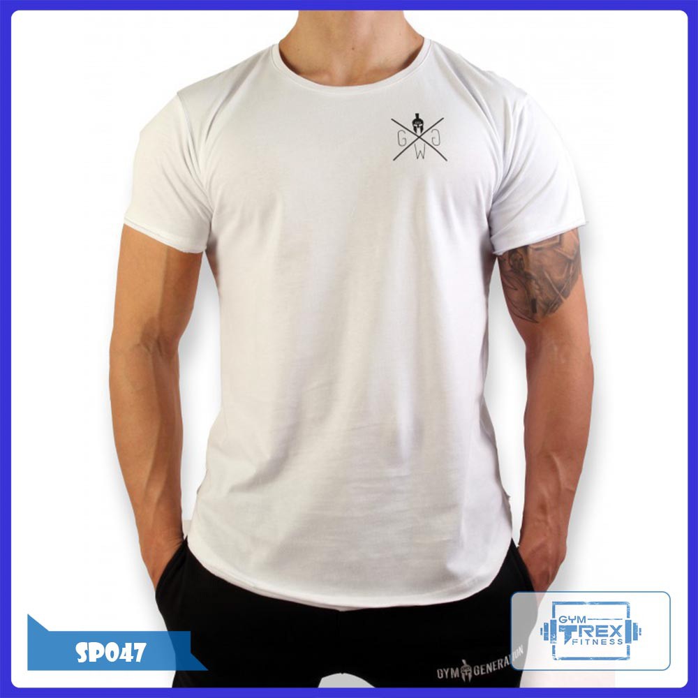 Áo tập gym nam SPARTA SP047, Áo gym nam thun cotton ôm body [Gym T-Rex]