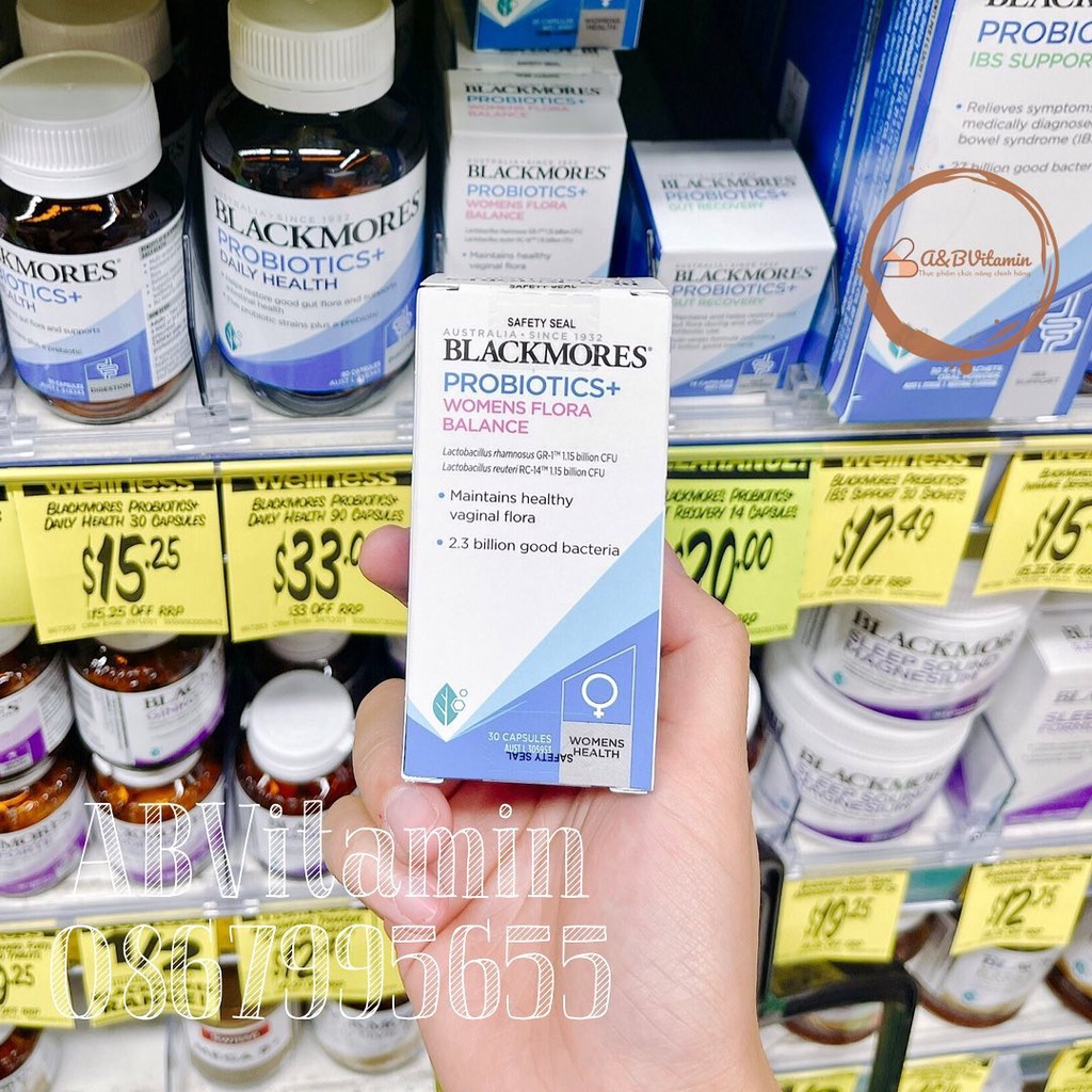 Viên Men vi sinh Blackmores Probiotics+ Womens Flora Balance lọ 30 viên