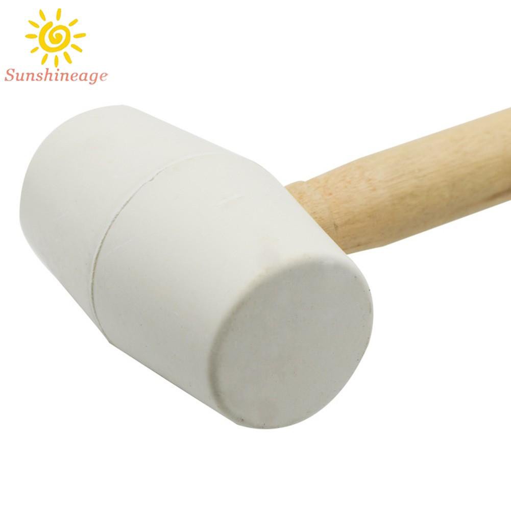 Rubber Hammer 250g Floor Hammer White Rubber Hammer Wooden Handle High Quality