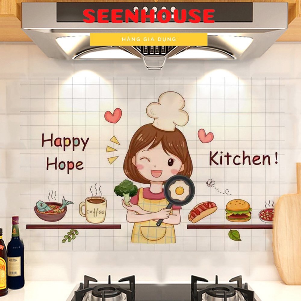 Miếng Giấy Dán Tường Nhà Bếp (90x60cm) Cách Nhiệt, Chống Dầu Mỡ