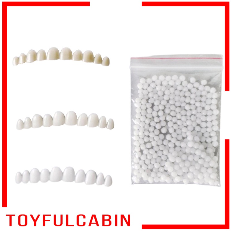 Bộ 3 miếng dán răng giả tạm thời với hạt nhiệt hỗ trợ lắp vào sử dụng tiện lợi