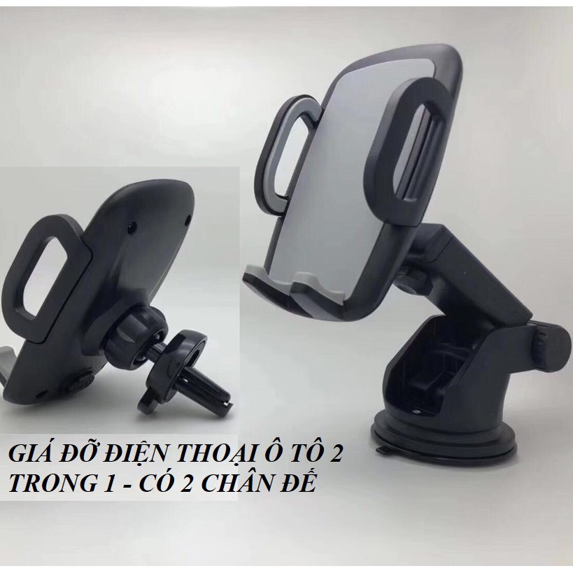 Giá đỡ điện thoại dán taplo {2 trong 1-QUÁ RẺ }, giá kẹp lỗ thông gió ô tô 2 trong 1