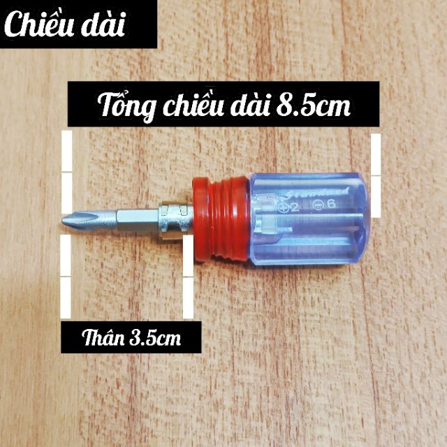 Tua vít cán trong 2 đầu loại ngắn 6mm 🌟Nhỏ gọn - tiện dụng🌟