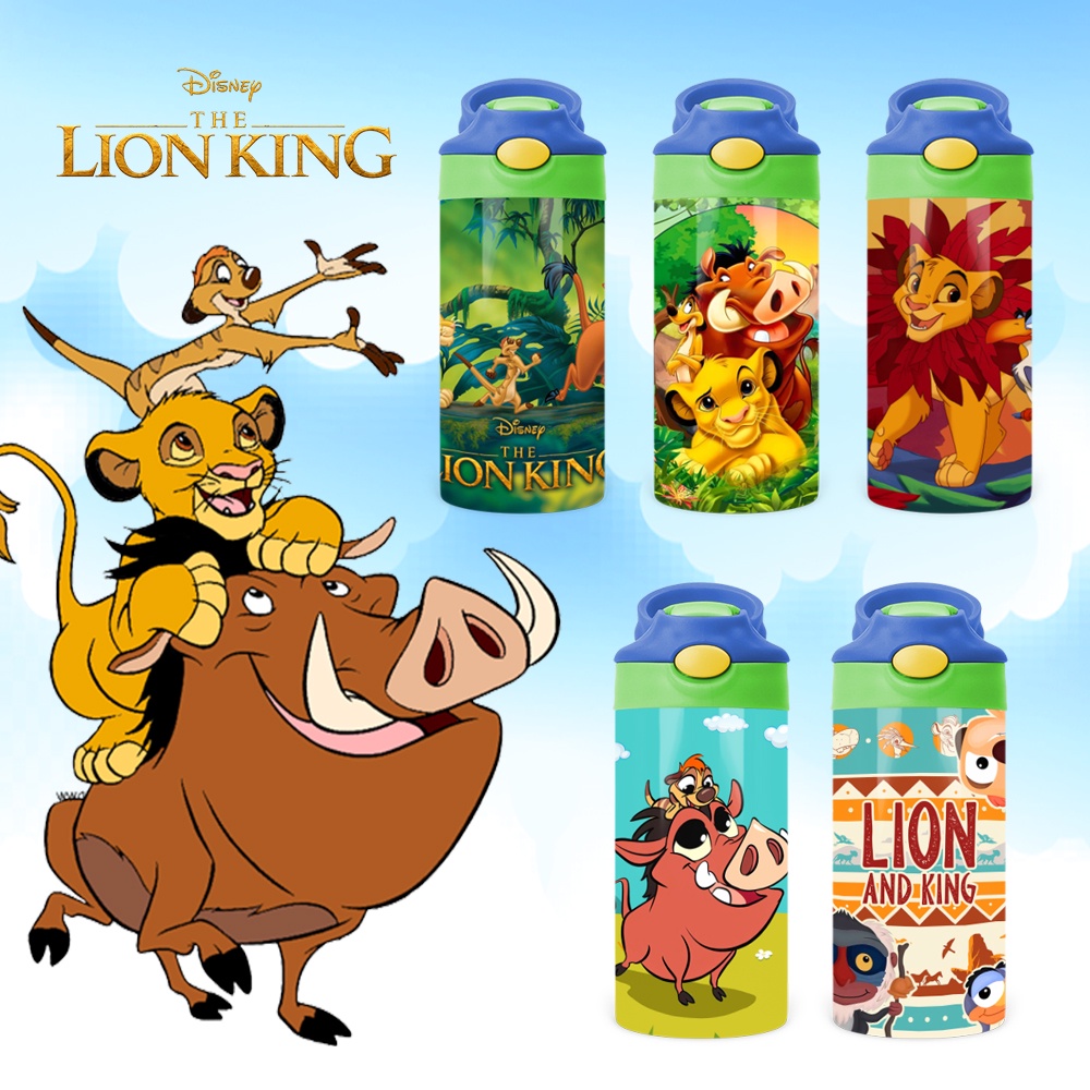 Bình Uống Nước Giữ Nhiệt Cho Bé Có Ống Hút Hình Lion King - Tỉ Mỉ Studio