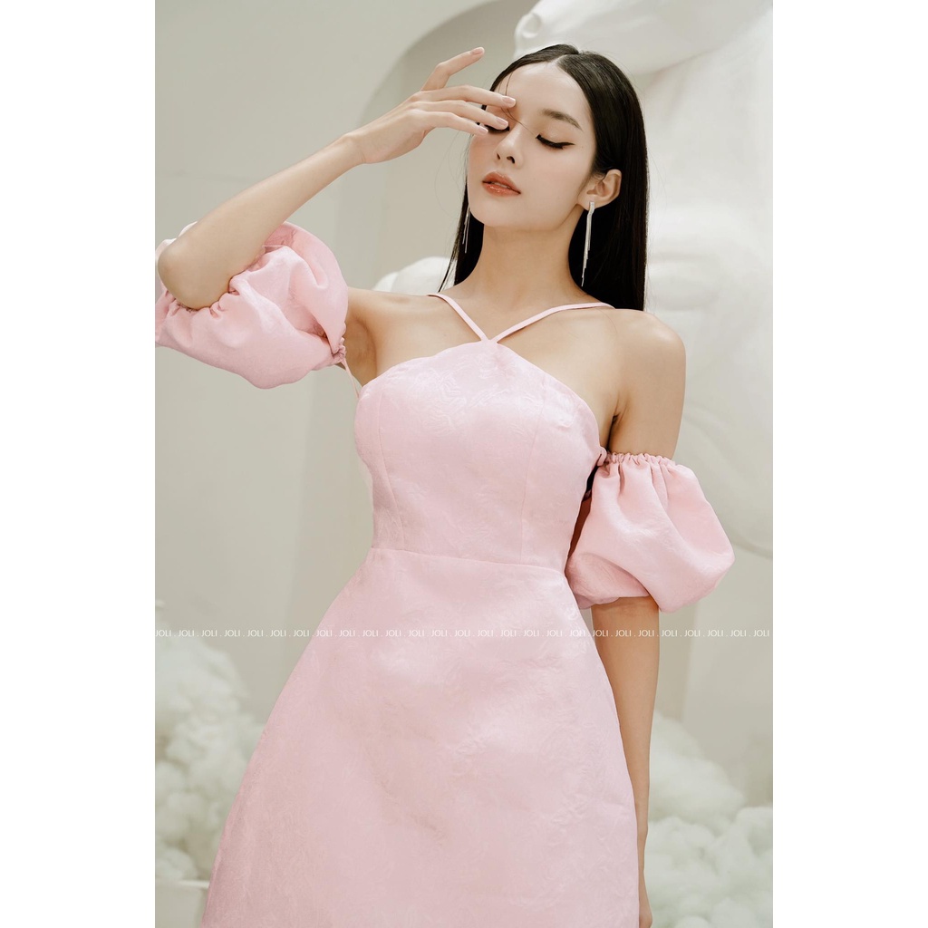 Váy thiết kế cao cấp đi tiệc cực xinh màu hồng pastel JOLI