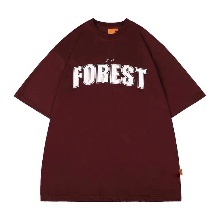 Áo Thun Tay Lỡ FOREST Đỏ Mận, Áo Phông Rộng Mẫu Mới 2022 CAMSTORE