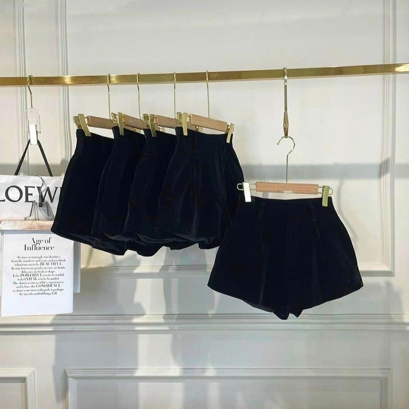 Quần short nhung lưng cao 1 lớp M066